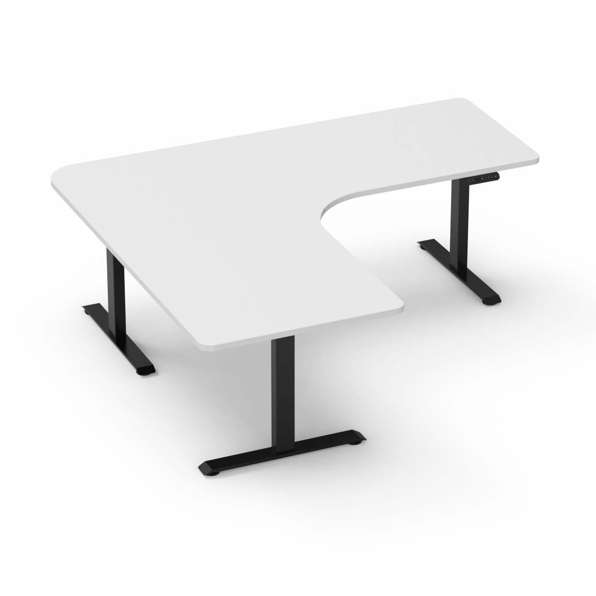 Amega2000 3 motor L-shape electric standing desk frame white black grey satin Melbourne commercial