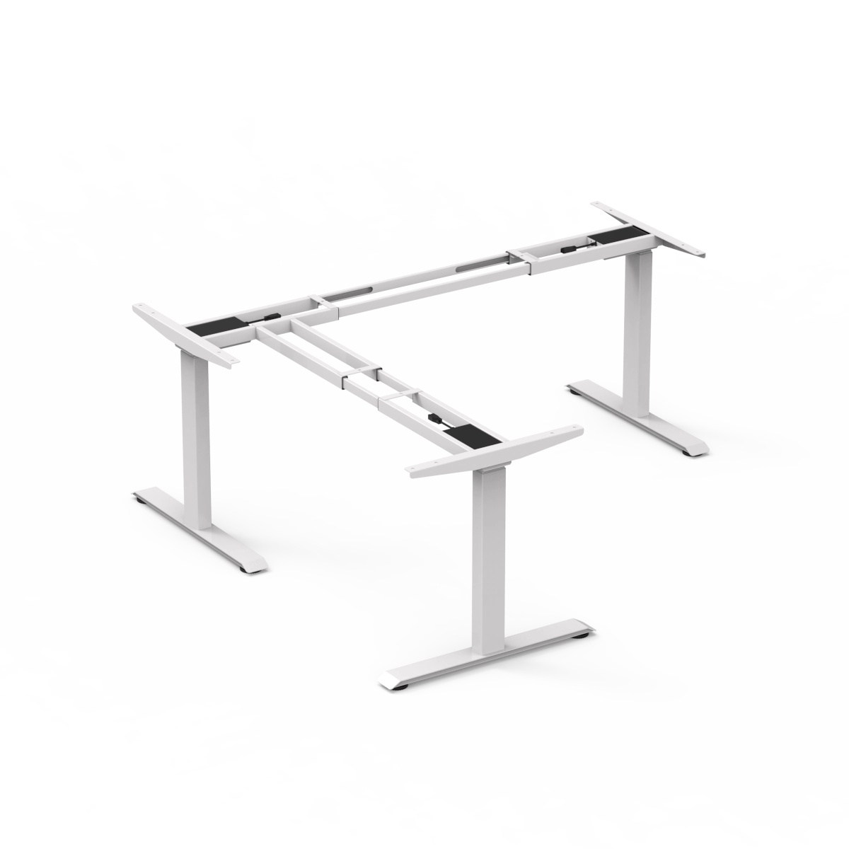 Amega2000 3 motor L-shape electric standing desk frame white black grey satin Melbourne commercial