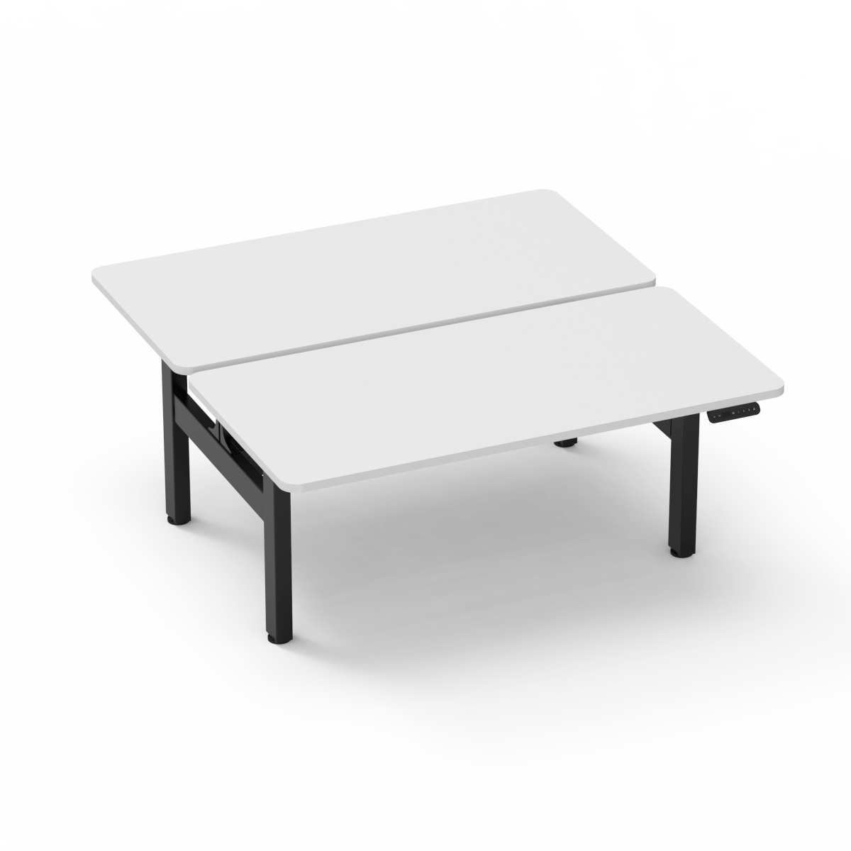 Amega2000 2x dual motor electric standing desk frame white black satin back-to-back office Melbourne