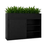 Amega2000 sliding door unit with Planter box lockable steel office storage cupboard