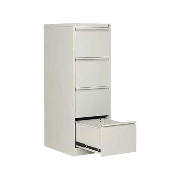Amega2000 4 drawer lockable anti-tilt filing cabinet 1030x465x1360mm white satin Melbourne