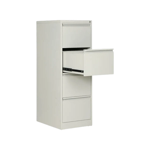 Amega2000 4 drawer lockable anti-tilt filing cabinet 1030x465x1360mm white satin Melbourne
