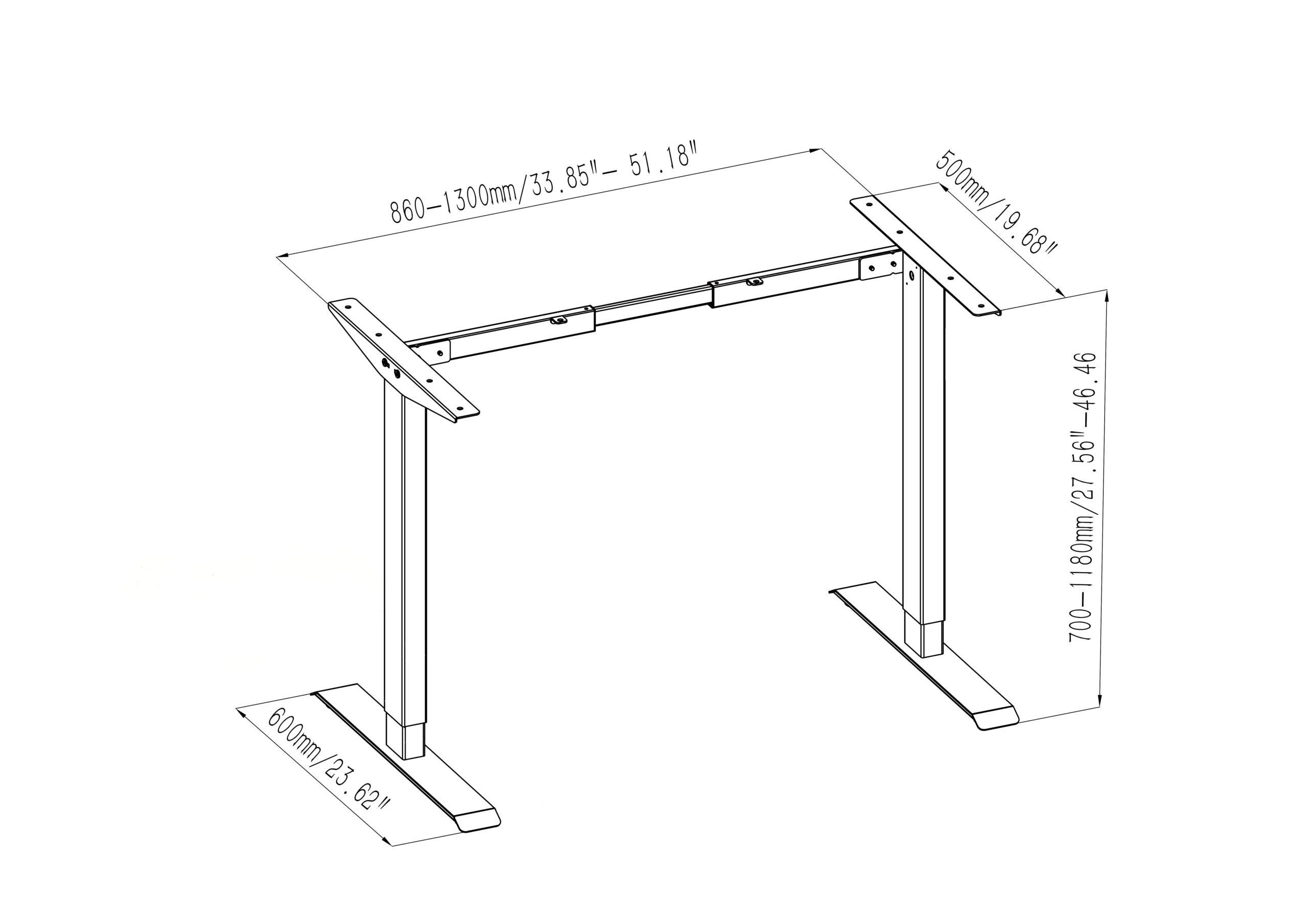 Amega2000 LD10 single motor electric standing desk frame white black grey satin anti-collision Melbourne