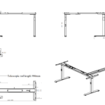 Amega2000 3 motor L-shape electric standing desk frame white black grey satin Melbourne commercial