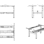 Amega2000 2x dual motor electric standing desk frame white black satin back-to-back office Melbourne