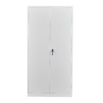 White satin stationery cupboard 1980H lockable 2 doors 4 adjustable shelves