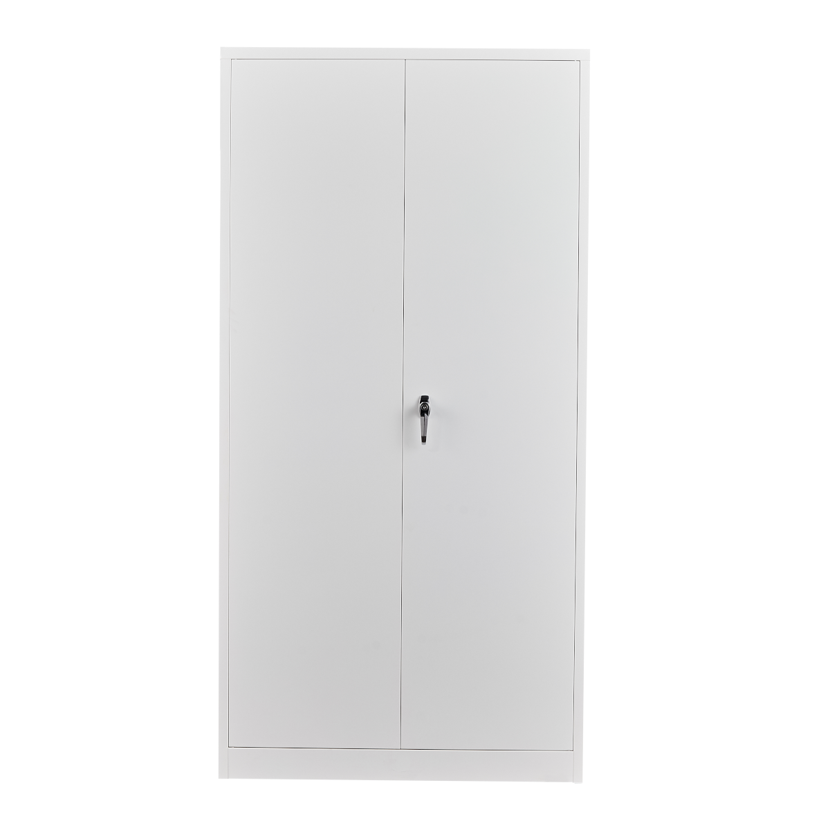 White satin stationery cupboard 1980H lockable 2 doors 4 adjustable shelves