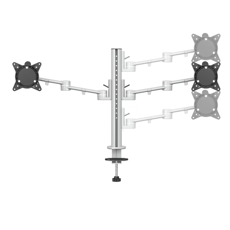 Amega2000 dual monitor arm white black satin ergonomic 17-32 inch screens office Melbourne