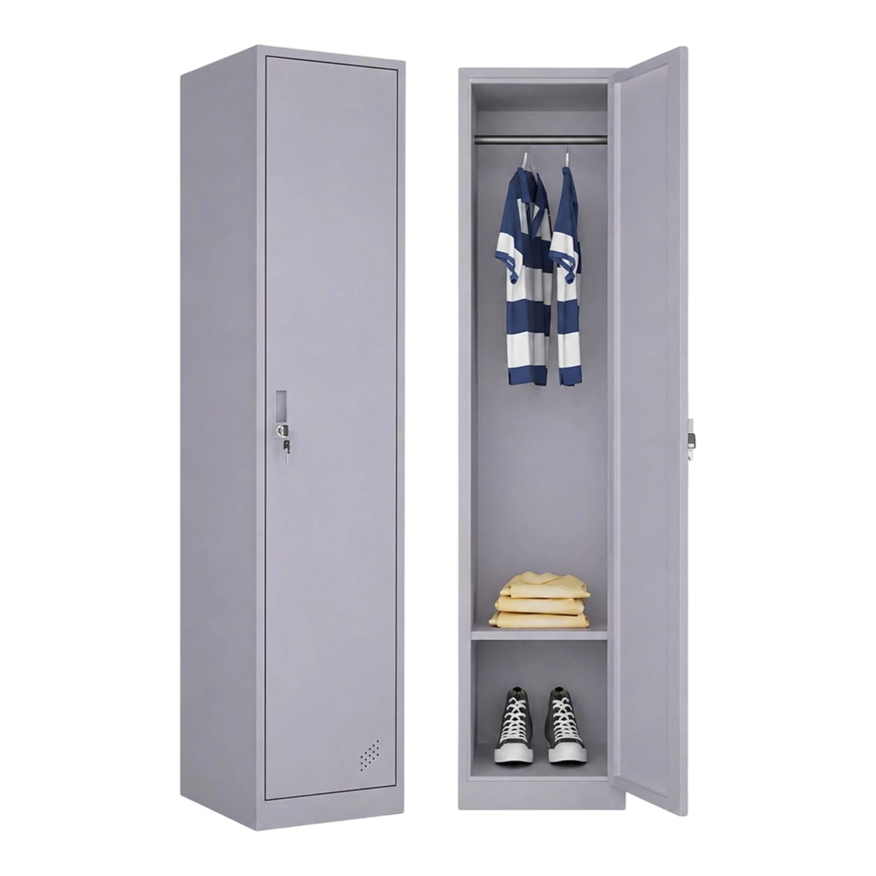 single door locker with mirror steel personal storage, PSP color