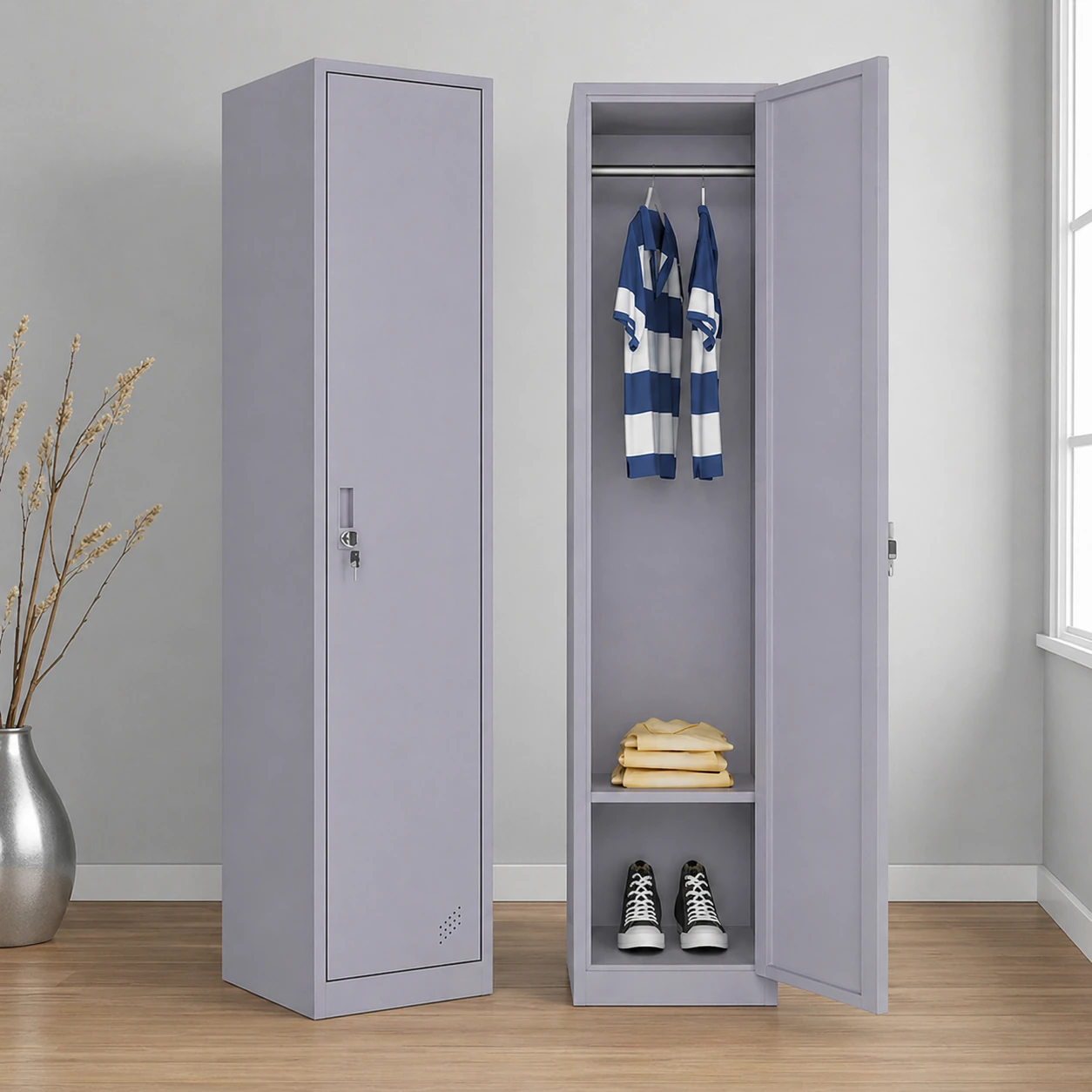 single door locker with mirror steel personal storage, PSP color