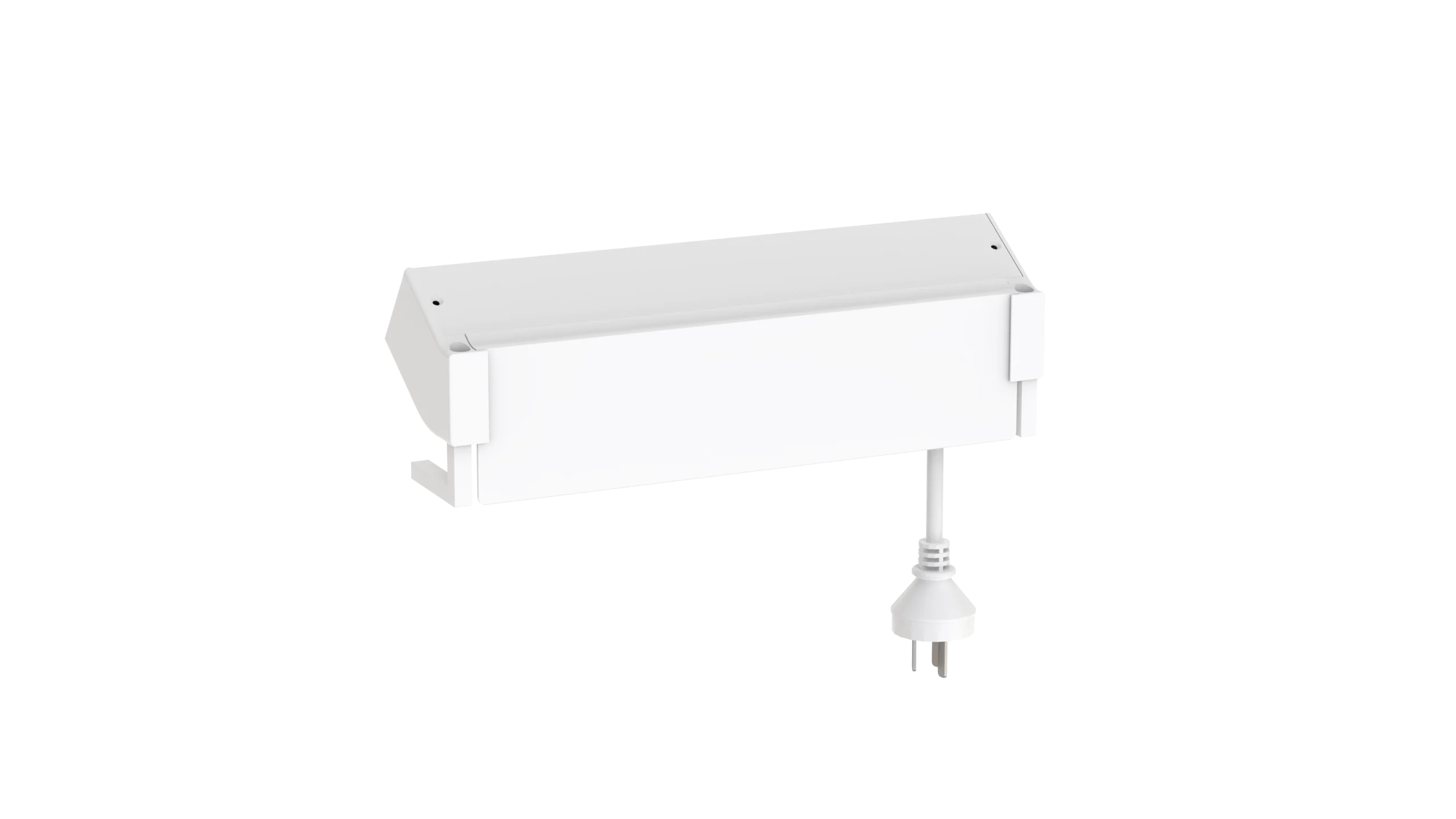 Amega2000 above desk power rail 4 GPO outlets 2 USB white office cable management Melbourne